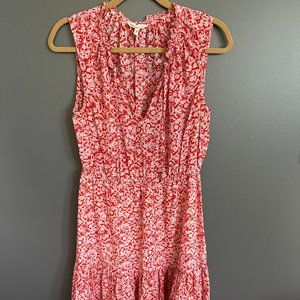 Rebecca Taylor Red and Pink Floral Tiered Sundress Size 8